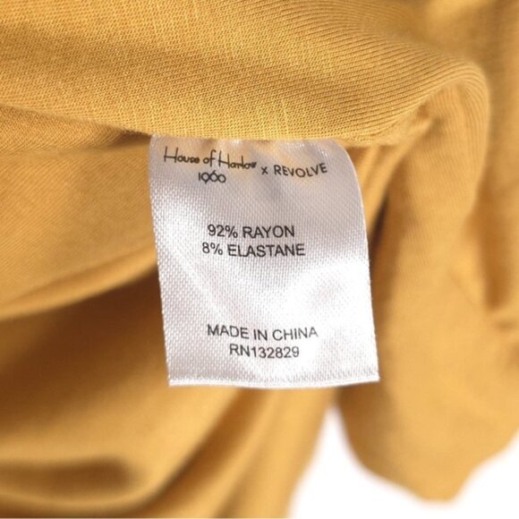 House of Harlow 1960 x Revolve Gold Rya Mini Dress SMALL Tie Waist‎ Soft Rayon - Picture 11 of 11